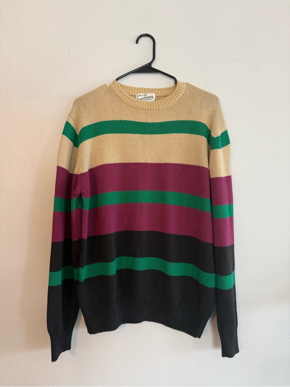 Vintage Sears Roebuck & Co Striped Cotton Crewneck Sweater Men’s M